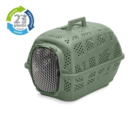 Groene kunststof kattenreismand